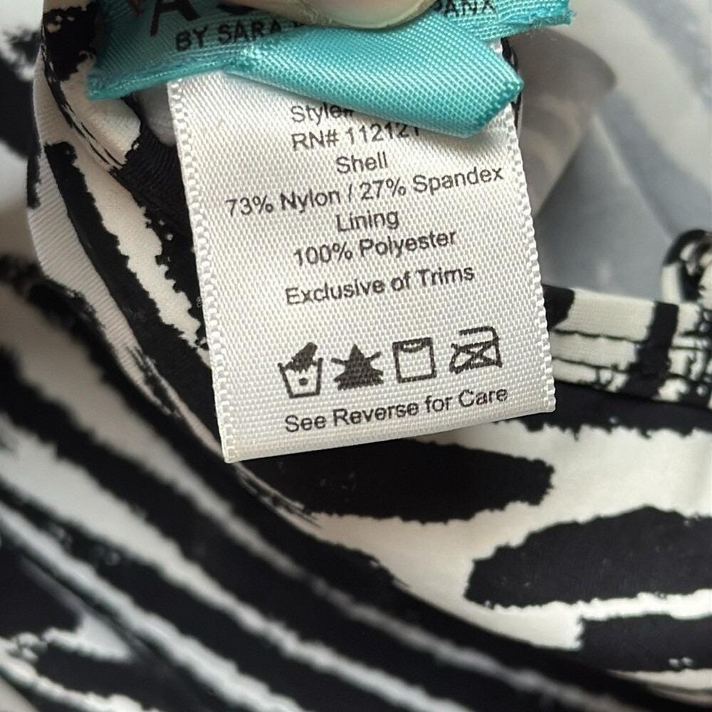 ASSETS by Spanx Zebra Print Ruched Tankini Top Size Large - Picture 5 of 8